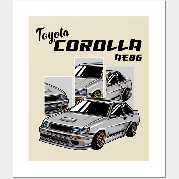 Toyota Corolla AE 86 Wall Art by mirailecs